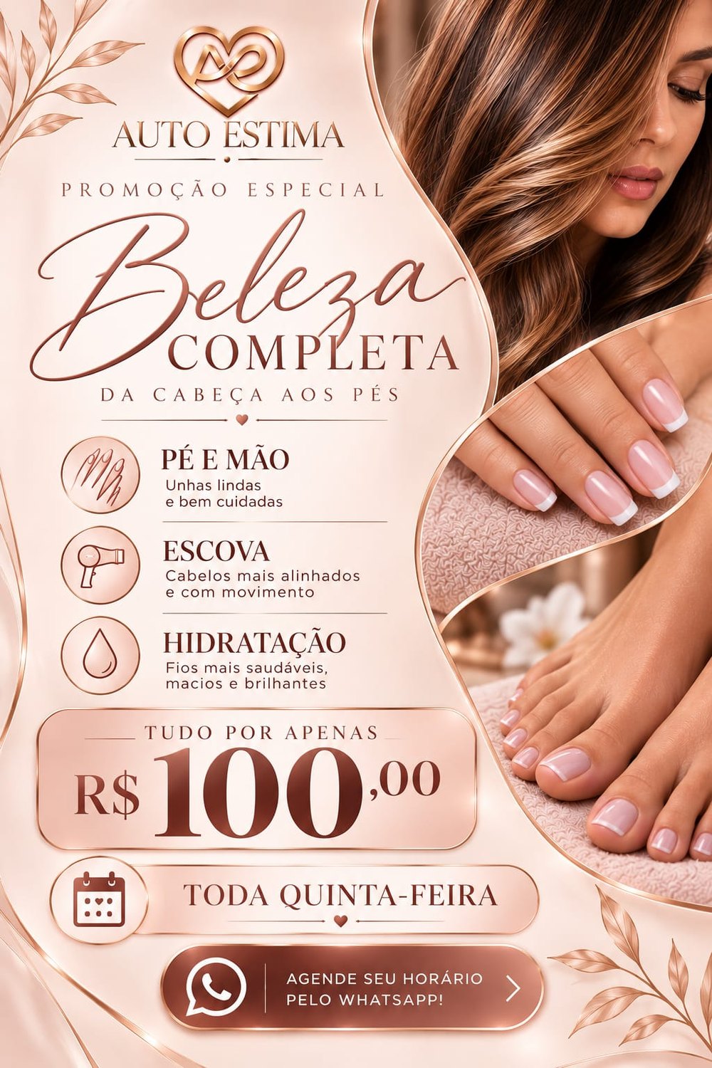 Arte de promoção de beleza completa